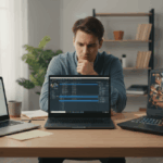 Persona comparando varios portátiles antes de decidir cuál comprar